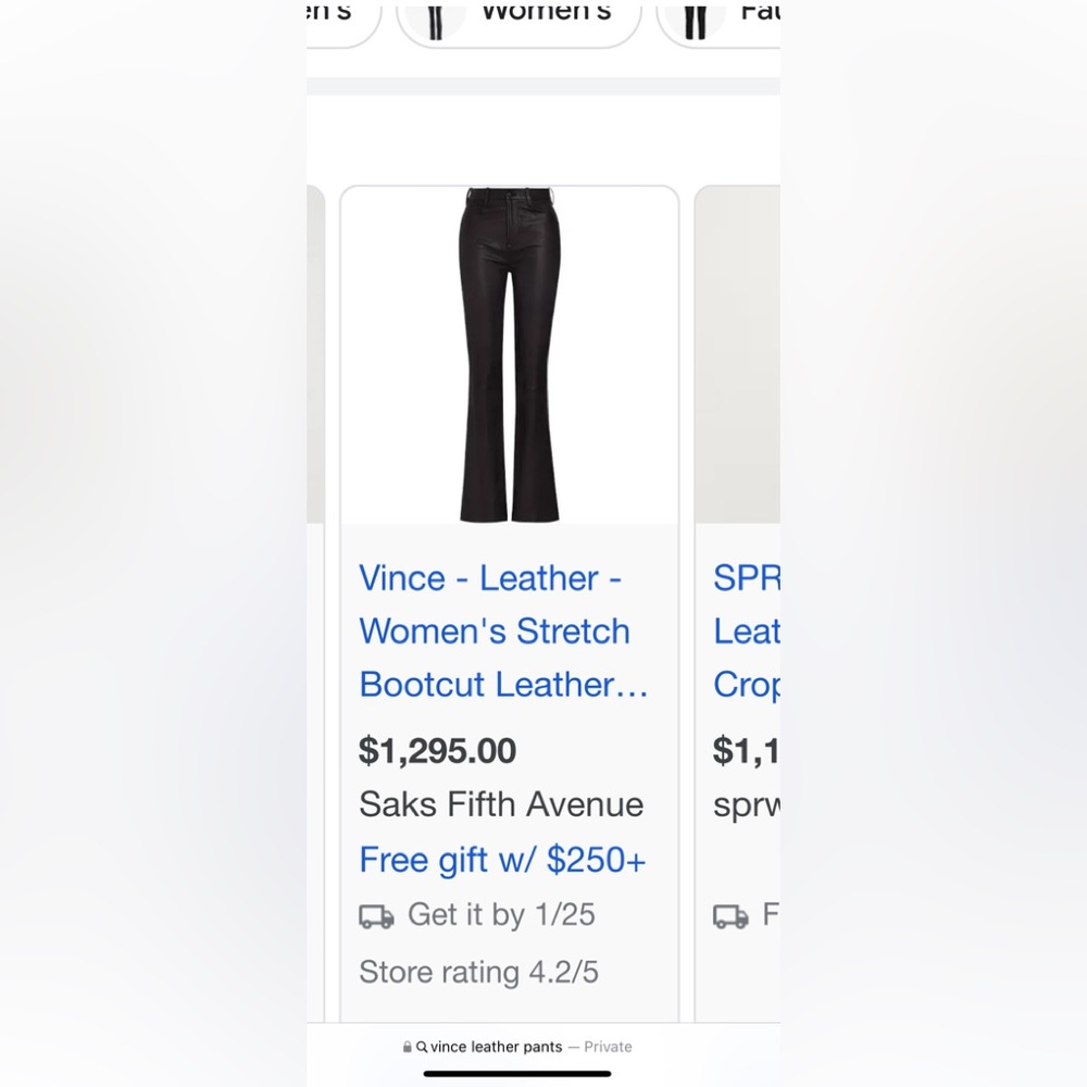 Vince‎ genuine leather pants.